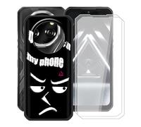 YQINHHME Coque pour Oukitel WP55 Pro (6.60") avec 2 X Protecteur D'écran en Verre Trempé, Ultra Fin Anti-Rayures Cover Noir Souple Silicone Housse Etui pour Oukitel WP55 Pro - Ne touchez Pas