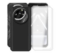 YQINHHME Coque pour Oukitel WP55 Pro (6.60") avec 4 X Protecteur D'écran en Verre Trempé, Ultra Fin Antichoc Anti-Rayures Cover Noir Souple Silicone Housse Etui pour Oukitel WP55 Pro - Noir