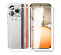 YQINHHME Coque pour Realme Narzo 90 (6.57 ") avec 3 X Verre Trempé Protecteur D'écran, Transparent Antichoc Case TPU Bumper Souple Silicone Housse Etui pour Realme Narzo 90 - Clear