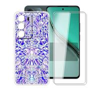 YQINHHME Coque pour Realme P3 Lite 4G (6.67 ") avec 2 X Verre Trempé Protecteur D'écran, Transparent Antichoc Case TPU Bumper Souple Silicone Housse Etui pour Realme P3 Lite 4G - Image Miroir