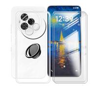 YQINHHME Coque pour TCL NxtPaper 60 Ultra (7.2") avec 2 X Verre Trempé + Rotation 360 Degrés Anneau Support, Ultra-mince Transparent Antichoc Silicone Souple TPU Housse Etui pour TCL NxtPaper 60 Ultra