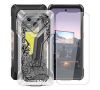 YQINHHME Coque pour Ulefone Armor 34 (6.95") avec Verre Trempé Protecteur D'écran, Transparent Antichoc et Anti-Rayures Case Souple Silicone TPU Housse Etui pour Ulefone Armor 34 - WM108