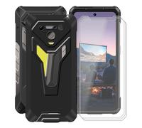 YQINHHME Coque pour Ulefone Armor 34 Pro (6.95") avec 3 X Protecteur D'écran en Verre Trempé, Ultra Fin Antichoc Anti-Rayures Cover Noir Souple Silicone Housse Etui pour Ulefone Armor 34 Pro - Noir