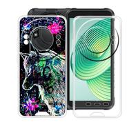 YQINHHME Coque pour Ulefone RugKing (5.99 "), 2 Pièces Ultra-Mince Anti-Rayures Cover Souple TPU Bumper Silicone Housse Etui pour Ulefone RugKing - Clear + Bête de Graffiti