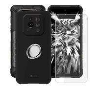 YQINHHME Coque pour Ulefone RugOne Xever 7 Pro (6.67") avec Verre Trempé + Rotation 360 Degrés Anneau Support, Ultra-mince Noir Antichoc Silicone Souple TPU Housse Etui pour Ulefone RugOne Xever 7 Pro
