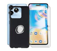 YQINHHME Coque pour Umidigi G6 5G (6.57") avec 2 X Verre Trempé + Rotation 360 Degrés Anneau Support, Ultra-Mince Noir Antichoc Silicone Souple TPU Housse Etui pour Umidigi G6 5G