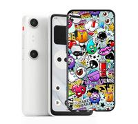 YQINHHME Coque pour XREAL Beam Pro (6.5"), Anti-Choc et Anti-Rayures Etui de Protection Ultra-Fin Noir Souple Silicone TPU Bumper Housse Case pour XREAL Beam Pro - Graffitis