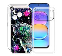 YQINHHME Coque pour ZTE Blade V80 Pro (6.75 "), 2 Pièces Ultra-Mince Anti-Rayures Cover Souple TPU Bumper Silicone Housse Etui pour ZTE Blade V80 Pro - Clear + Bête de Graffiti