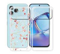 YQINHHME Coque pour ZTE Blade V80 Vita (6.75 "), 2 Pièces Ultra-Mince Anti-Rayures Cover Souple TPU Bumper Silicone Housse Etui pour ZTE Blade V80 Vita - Clear + Camélia