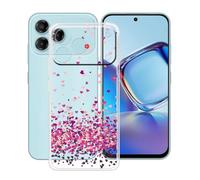 YQINHHME Coque pour ZTE Blade V80 Vita (6.75 Pouces), Anti-Rayures Anti-Chute Silicone Souple Housse Etui Mince Transparent TPU Bumper Case Cover pour ZTE Blade V80 Vita - Coeur Rouge