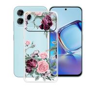 YQINHHME Coque pour ZTE Blade V80 Vita (6.75 Pouces), Anti-Rayures Anti-Chute Silicone Souple Housse Etui Mince Transparent TPU Bumper Case Cover pour ZTE Blade V80 Vita - Rose Rouge