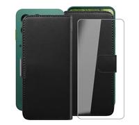 YQINHHME Support Coque pour Fairphone Gen 6 (6.31") + Verre Trempé Protection D'écran, La Fonction Porte-Monnaie PU Cuir Flip Case avec Souple Silicone Doublure Housse Etui - Black