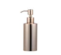 YQINQIN83B Distributeurs de Savon Distributeur de Savon Rond en Acier Inoxydable doré Rose for Salle de Bain, Bouteille de Lotion en Acier Inoxydable 300 ML Accessoire Salle de Bain
