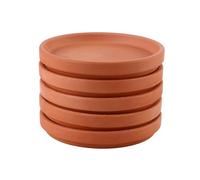 YQINQIN83B Plateau pour Pots de Fleurs Lot de 5 Plateaux Ronds en Terre Cuite for Pots Fleurs et Plantes Élégant(Grand)