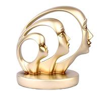 YQLKD Statues-Sculptures Famille De Trois Artisanat Visage Humain Figurines Statues Sculptures