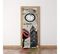YQLKD Sticker Porte Autocollant Porte 3D Big Ben Vintage London Door Stickers DIY Papier Peint Autocollant