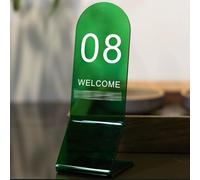 YQMHEZ Présentoirs de Numéros de Table en Acrylique, Numérotation Double Face Épaisse for Mariages, Lot de 10 Résistants et Robustes, for Fêtes, Banquets et Réceptions de Mariage(Green,1-10)