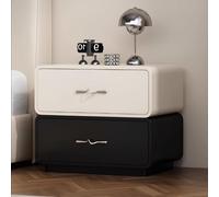 YQMHEZ Table Chevet avec Rangement Table de Chevet en Bois avec 2 Tiroirs Bureau de Chevet avec Poignée en Métal Ttable de Nuit d'angle Arrondi for Chambre À Coucher(Two-Color,17.7 * 15.7 * 19.6in)