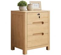 YQMHEZ Table de Chevet Table Chevet avec 3 Tiroirs de Rangement Tables de Nuit en Bois avec Serrure Poignée À Rainure Rail Coulissant en Métal for Salon Chambre À Coucher Bureau(B,18.7x15.7x19.7in)