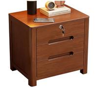 YQMHEZ Table de Chevet Table Chevet avec 3 Tiroirs de Rangement Tables de Nuit en Bois avec Serrure Poignée À Rainure Rail Coulissant en Métal for Salon Chambre À Coucher Bureau(A,18.7x15.7x19.7in)