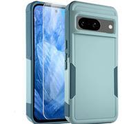 YQMSSP Coque robuste pour Pixel 8A avec protecteur d'écran [protection de qualité militaire contre les chutes] Coque de protection antichoc double couche robuste pour Pixel 8A Vert menthe
