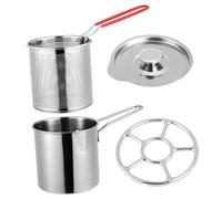 YQNISCU 1 ensemble Kit de friteuse en acier inoxydable avec poignée de panier à friture antiadhésive Mini marmite for la conception de cuisine à domicile for la pendaison de crémaillère