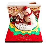 YQNISCU Bloc-Notes 3D Calendrier Artistique 2026 Sculpture de Bonhomme de Neige 3D de Noël avec Calendrier Lumineux for Pendaison de crémaillère de Noël, décoration de Bureau