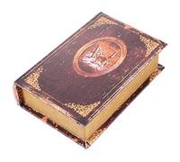 YQNISCU Boîte décorative antique en forme de faux livre avec compartiment secret caché, idéale for ranger des souvenirs de mariage ou des bijoux (Motif cerf, taille S, marron)