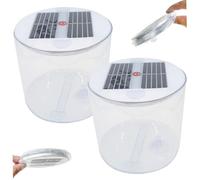 YQNISCU Lanterne de Camping Solaire 2 Pièces Lampe Pliable Alimentée par Lumière Blanche Chaude Portable Gonflable Etanche avec Poignée for Camping, Randonnée, Solaire -
