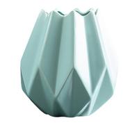 YQNISCU Vase à fleurs en céramique, pot de fleurs géométrique minimaliste for compositions florales, petit pot de fleurs décoratif for centre de table et décoration intérieure(Blue)