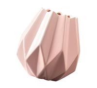 YQNISCU Vase à fleurs en céramique, pot de fleurs géométrique minimaliste for compositions florales, petit pot de fleurs décoratif for centre de table et décoration intérieure(Pink)