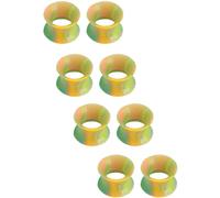 YQNONEZ Lot de 4 paires d'écarteurs d'oreille en silicone multicolores de style A - Flexible et fin - Hypoallergénique - Kit d'écarteurs d'oreille doux - Bijoux de piercing - Pour homme et femme - 3
