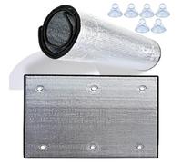 YQOLG87 Films pour fenêtres réfléchissant la Chaleur avec ventouses,Films pour vitre à Occultation Totale,Film d'isolation Thermique en Feuille d'aluminium,pour puits de lumière,50x80cm/20 x31-Silver