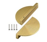 YQOLG87 Poignée de porte tiroir en demi-cercle doré-2Pièces Boutons demi-lune en demi-cercle avec vis,Quincaillerie solide pour armoire,Pour meubles cuisine salle de bain placard,4in/100mm