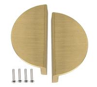 YQOLG87 Poignées d'armoires de Cuisine,Boutons en Demi-Cercle dorées 2 pièces,Poignées de Meubles Modernes,Poignées de tiroir Demi-Lune,64mm Centre de Trou,quincaillerie étanche,78mm(3in)