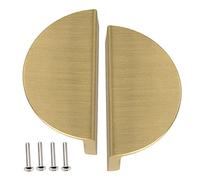 YQOLG87 Poignées d'armoires de Cuisine,Boutons en Demi-Cercle dorées 2 pièces,Poignées de Meubles Modernes,Poignées de tiroir Demi-Lune,64mm Centre de Trou,quincaillerie étanche,100mm(4in)