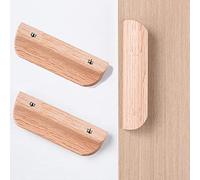 YQOLG87 Poignées de Meubles en Bois de hêtre Massif,Boutons de Porte de Garde-Robe,Poignées de tiroir d'armoire de Cuisine, pour quincaillerie Moderne de Placard avec vis,Holecenter128mm/5in