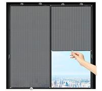 YQOLG87 Store Enrouleur Occultant pour Fenêtre,Rideaux Occultant sans Perçage avec Ventouse,Rétractable Portable Store À Rouleau Pare-Soleil de Voiture,Filet Noir,W68cm*L125cm(W26.77in*L49.2in)