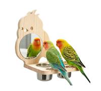 Yqooup pour Oiseaux avec Miroir et Aire de x Enrichissante | Perchoir Perroquet pour en Cage pour Conure Gris d'Afrique Cacatoès Ara Perruche Diamants Mainate Intérieur Extérieur Jardin