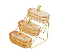 Yqqhrbm Commode à Fruits à étages Comme élément de Décoration de Table Moderne, Présentoir à Fruits à Trois étages, Plateau de Présentation pour Cupcakes et P, Ours Ambre