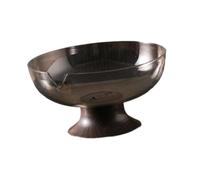 Yqqhrbm Coupelle à Fruits sur Piédestal Corbeille à Fruits Bol Décoratif Plateau Service Snacks Structure Piedée PET Solide Adaptée Au Bureau Table Café Décor, Noir