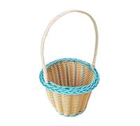 Yqqhrbm Panier à Fleurs Tressé à La Main avec Anse Robuste - Idéal pour La Décoration, Le Rangement de Bonbons Ou de Cadeaux - Convient pour Les Réunions, Les, Bleu clair
