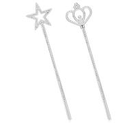 YQQYG Lot de 2 baguettes magiques de princesse, baguettes magiques à paillettes, baguettes magiques en forme d'étoile d'ange, baguettes magiques pour fête d'anniversaire, mariage, Noël, Thanksgiving