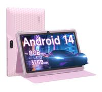 YQSAVIOR Tablette 7" | Android 14 | Tablette avec étui de protection | 8 Go + 32 Go + 2 To Expand | Écran agréable pour les yeux | Double caméra | WiFi 2.4G+5G | Widevine L1 | Éducatif | Jeux |