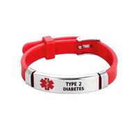 YQSLIN Bracelet d'identification médicale avec nom gravé en silicone - Bracelet de sport réglable pour homme, femme, enfant - En acier inoxydable et caoutchouc, Silicone, Base