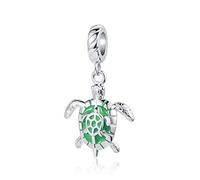 YQSLIN Breloque pour bracelet à breloques en forme de grue et d'éléphant, panda, chat porte-bonheur, tortue verte, Cristal, Base