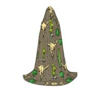 YQTGBCED Cape à capuche avec imprimé crâne de taureau et cactus mignon pour Halloween, style Renaissance, parfaite pour les jeux de rôle et les fêtes