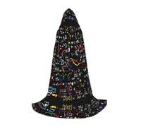 YQTGBCED Cape à capuche imprimée de formule mathématique pour Halloween, style Renaissance, parfaite pour les jeux de rôle et les fêtes