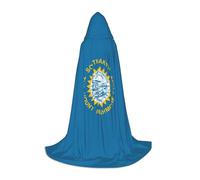 YQTGBCED Cape à capuche imprimée drapeau du Dakota du Sud pour Halloween, style Renaissance, parfaite pour les jeux de rôle et les fêtes