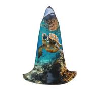 YQTGBCED Cape à capuche Lord Howe Island avec imprimé tortue de mer pour Halloween, style Renaissance, parfaite pour les jeux de rôle et les fêtes